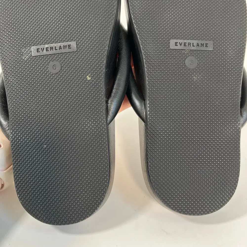 Everlane The Form Thong Sandals Black Italian Nappa Leather Womens Sz 6 NWOT - Picture 14 of 15